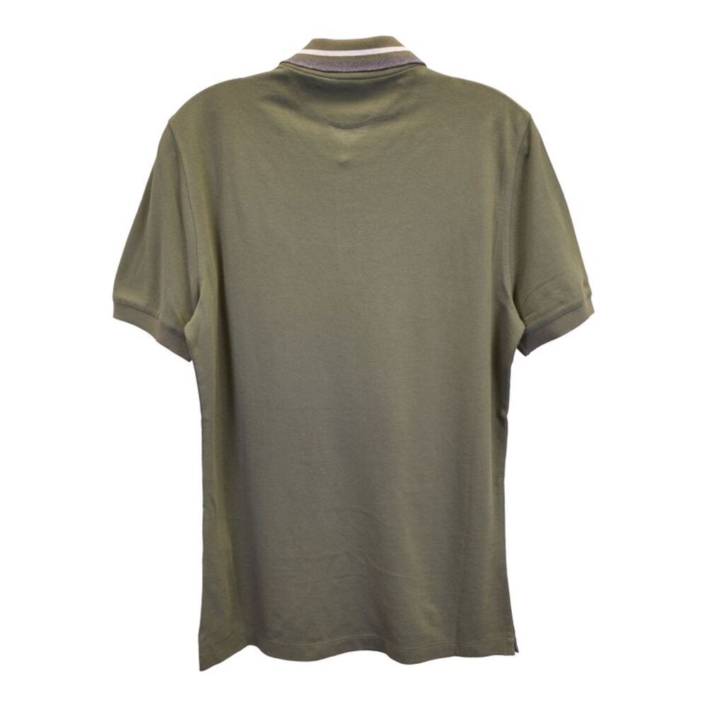 Brunello Cucinelli Polo Shirt in Army Green Cotton Pique - Picture 3 of 3